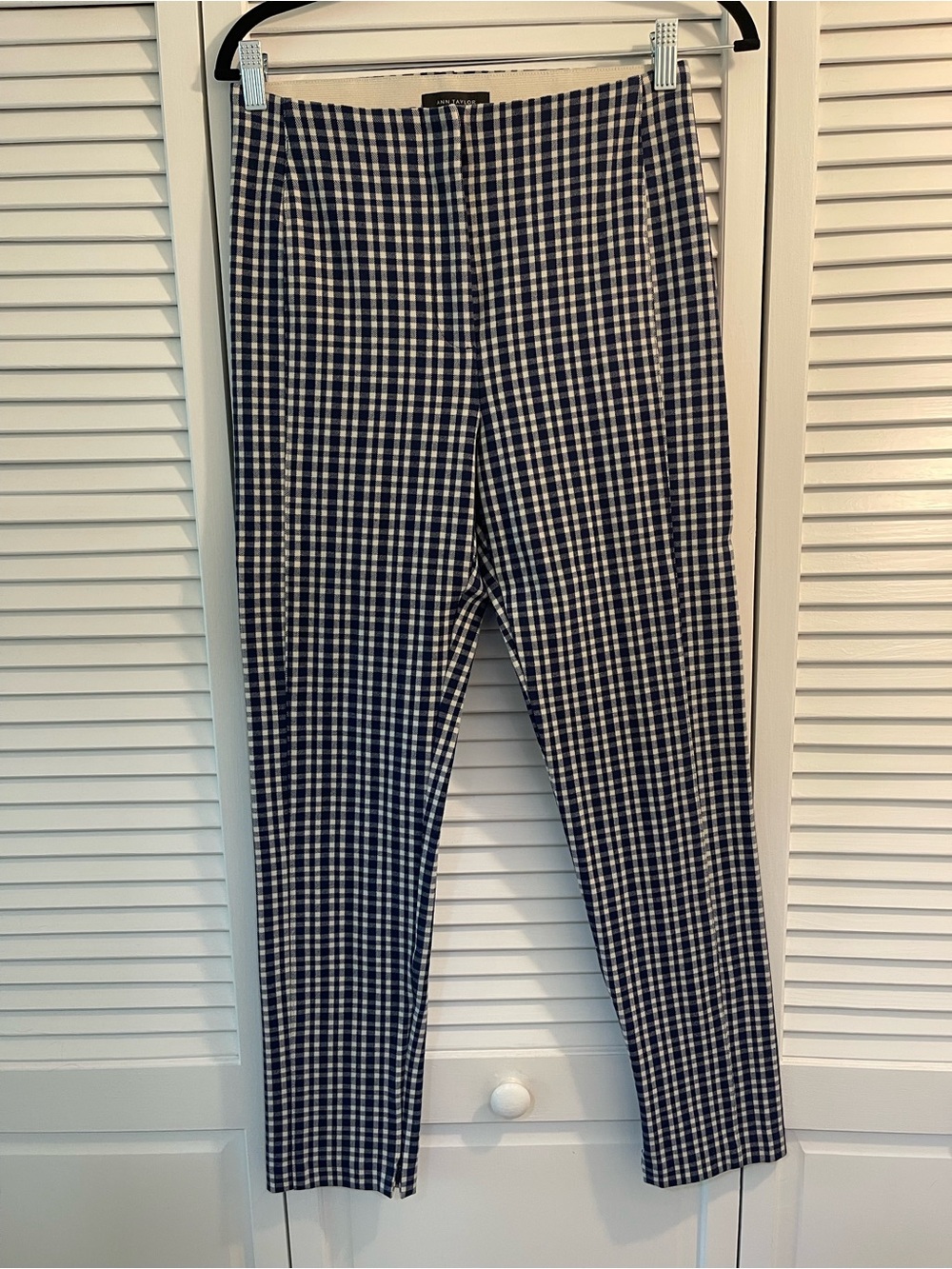 Ann Taylor navy gingham pants